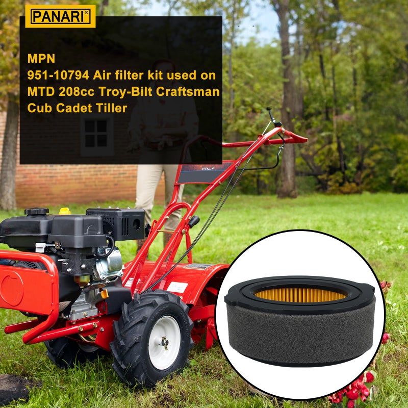 Panari 951-10794 Air Filter 2 Pack for Troy-Bilt 208cc MTD 951-14262 751-10794 751-14262 with Pre Cleaner Fits MTD Gold Craftsman Yard-Man Yard Machines - Image 2